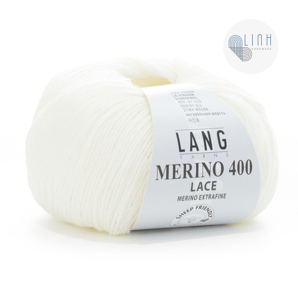 Cuộn len sợi lông cừu Yarn Wool Lang Merino Lace 400