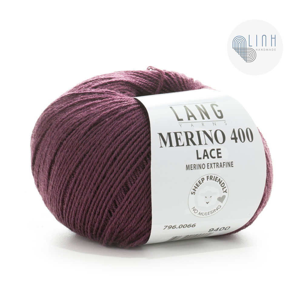 Cuộn len sợi lông cừu Yarn Wool Lang Merino Lace 400