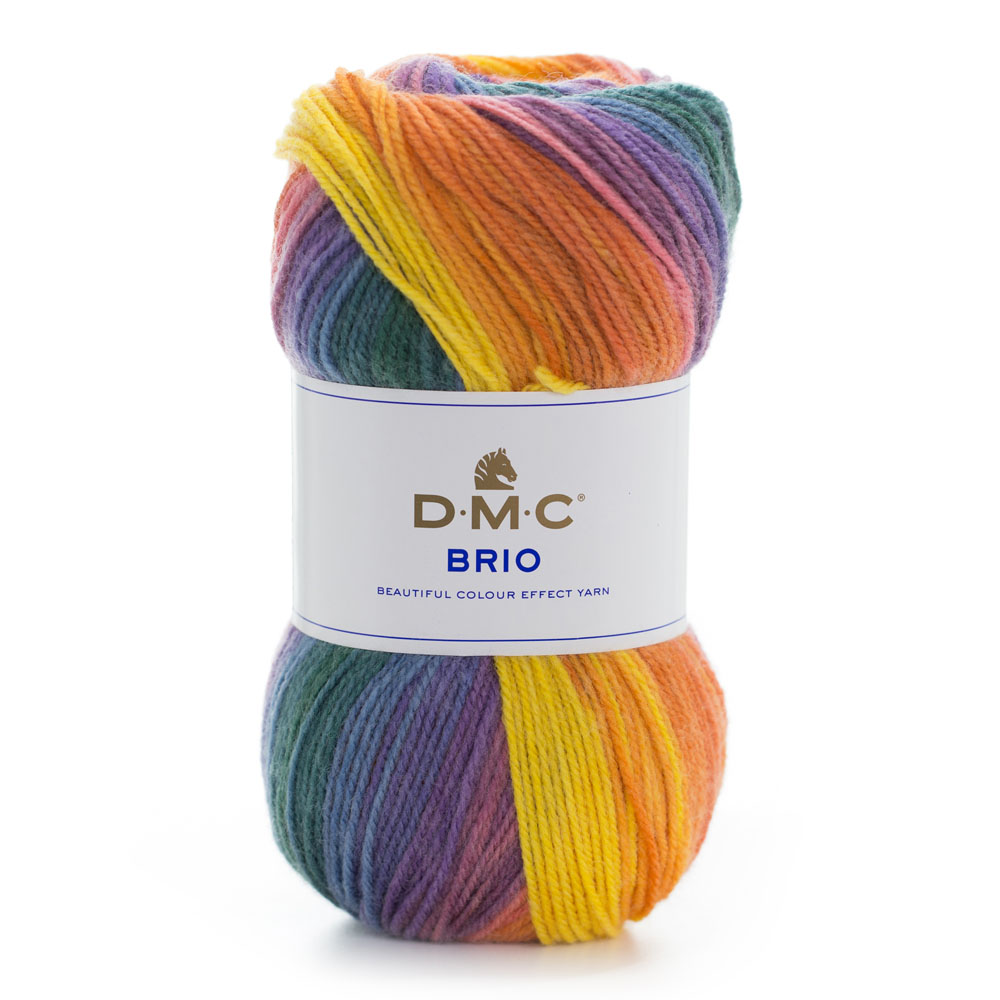 Cuộn len sợi đan tay loang nhiều màu acrylic pha lông cừu DMC Brio Ref.8121