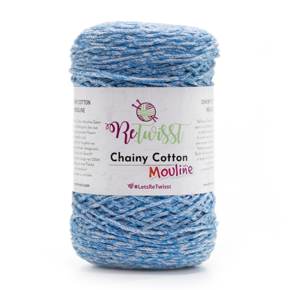 Cuộn len sợi dệt cotton tái chế Retwisst Recycled Chainy Cotton Mouline 250gr