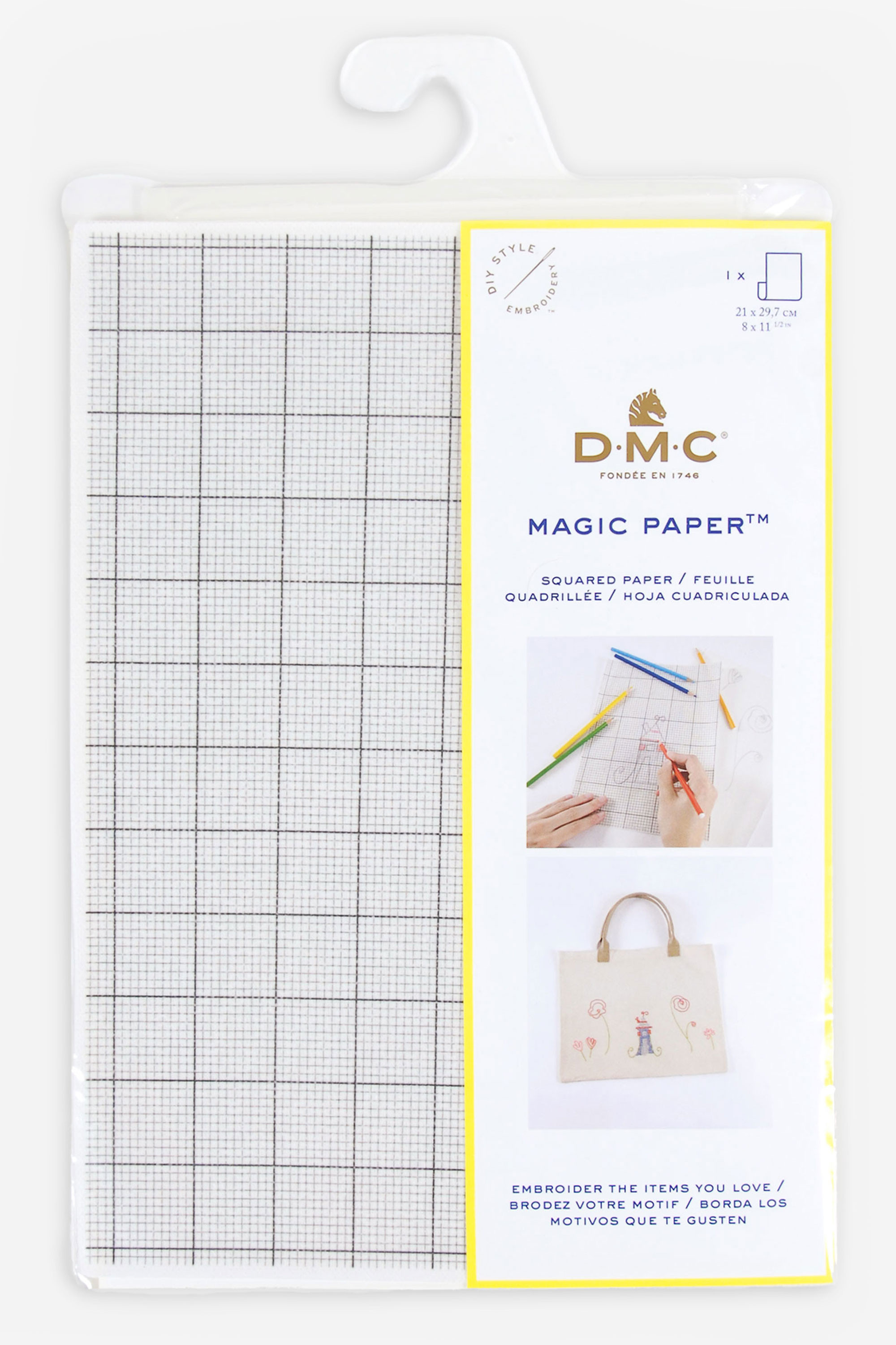 Vải in thêu ma thuật hoà tan trong nước DMC FEUILLE CBM MAGIC PAPER SMALL A4 Art FC0002