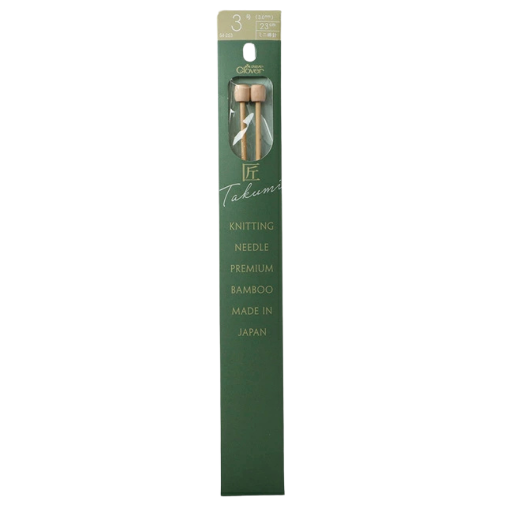 Kim đan thẳng bằng tre Clover Bamboo Knitting Needles Takumi SP 23cm