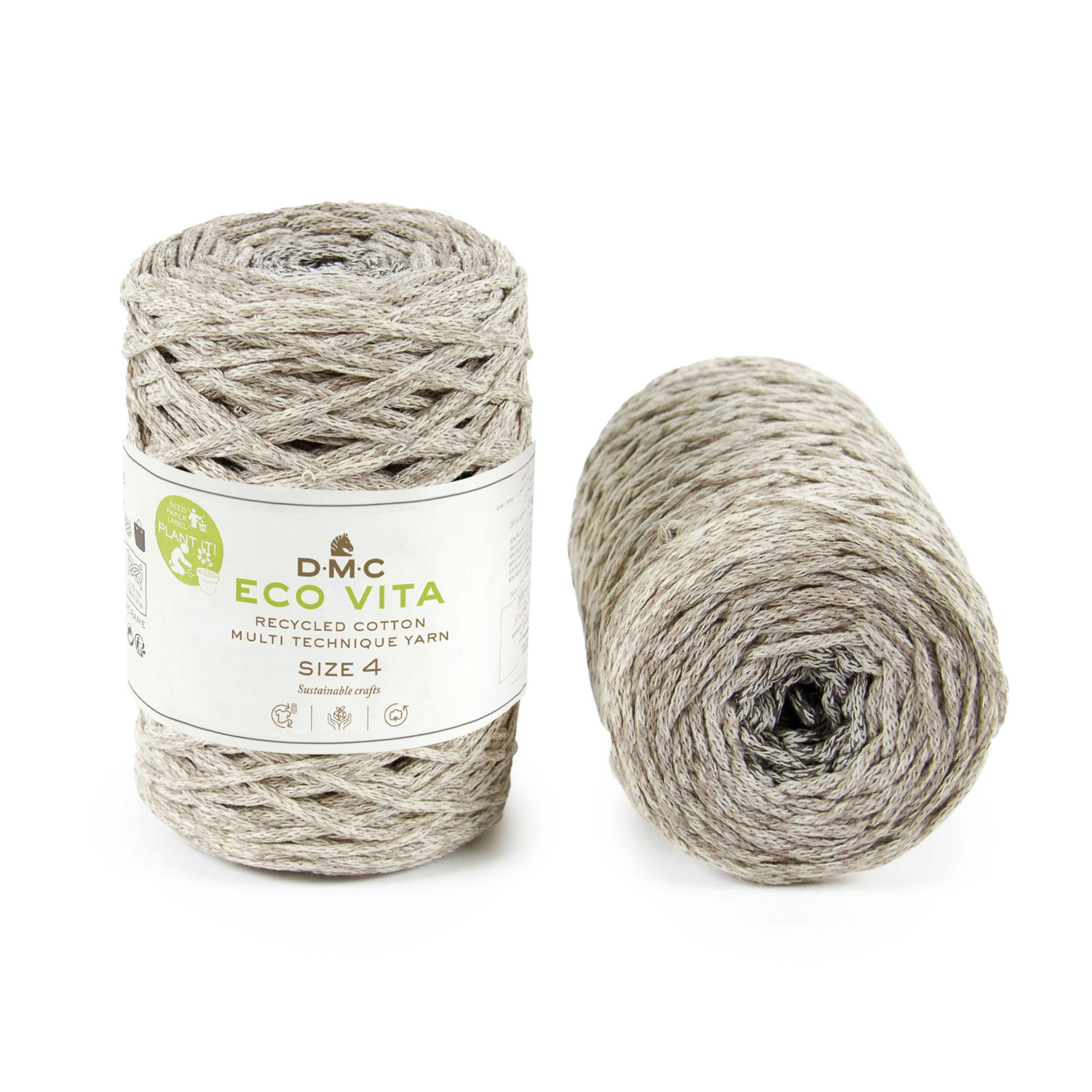 Cuộn sợi DMC COTON RECYCLE ECO VITA 4MM 4 PEL 250GR MULTI Art 386