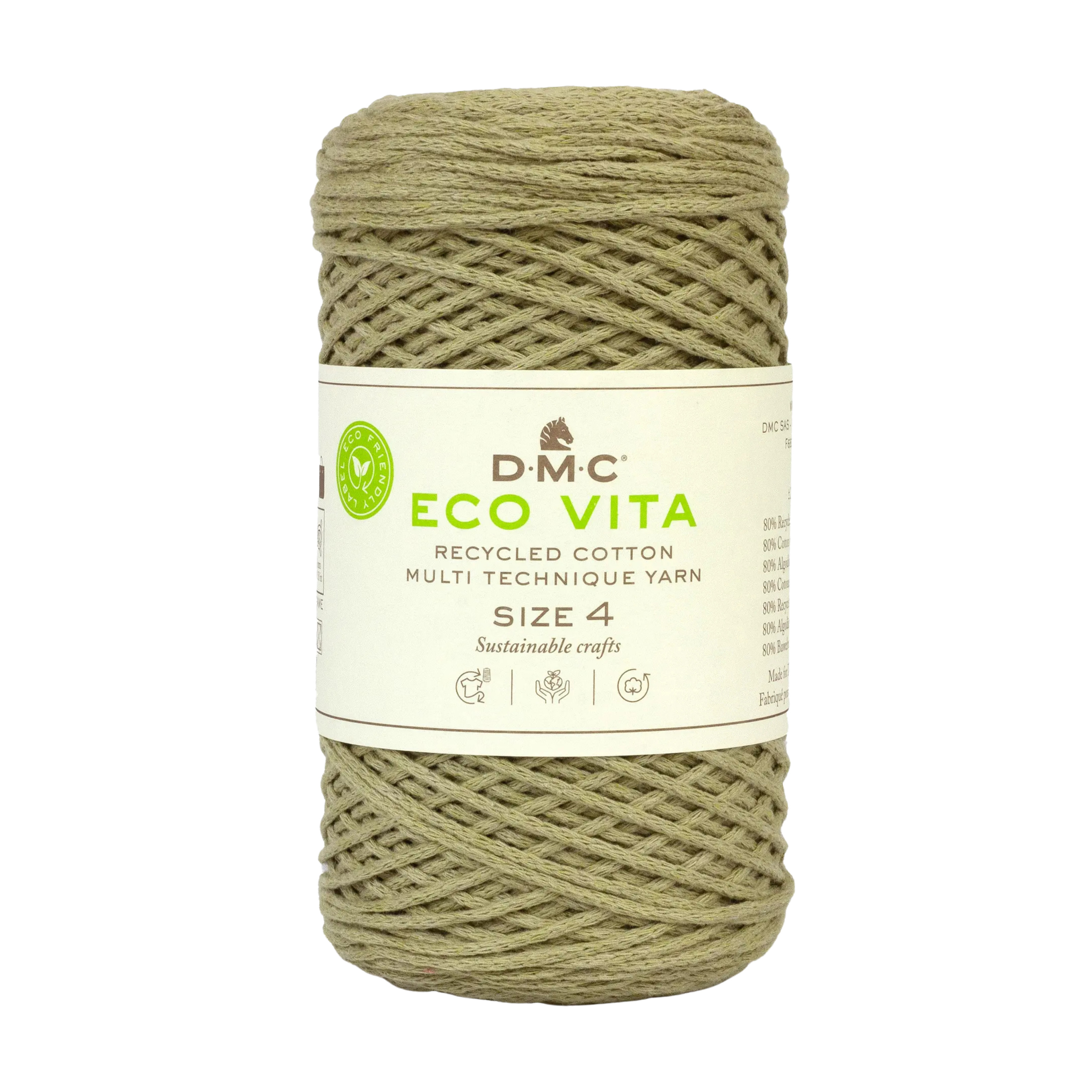 Cuộn sợi DMC COTON RECYCLE ECO VITA 4MM 4 PEL 250G COL U Art 385