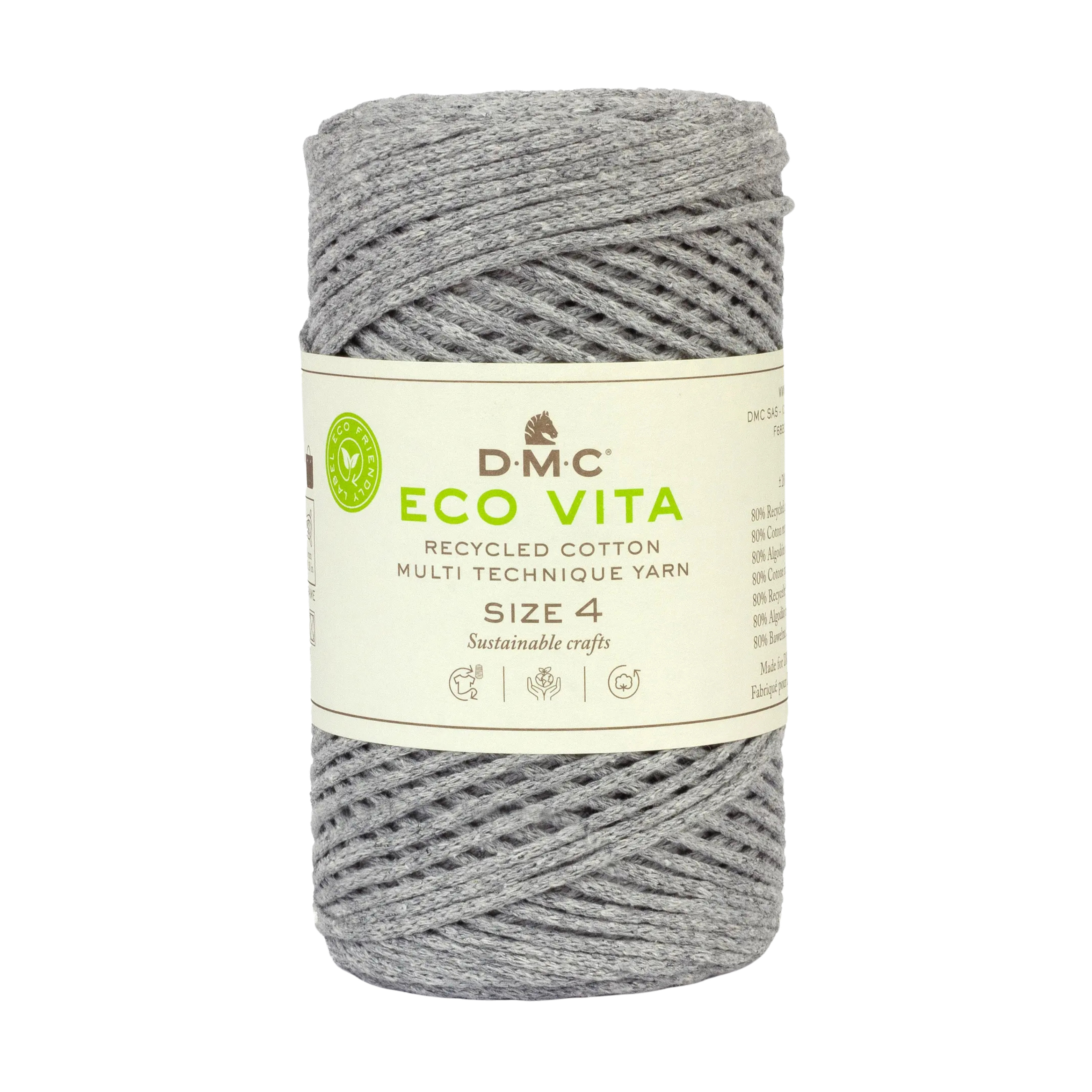 Cuộn sợi DMC COTON RECYCLE ECO VITA 4MM 4 PEL 250G COL U Art 385