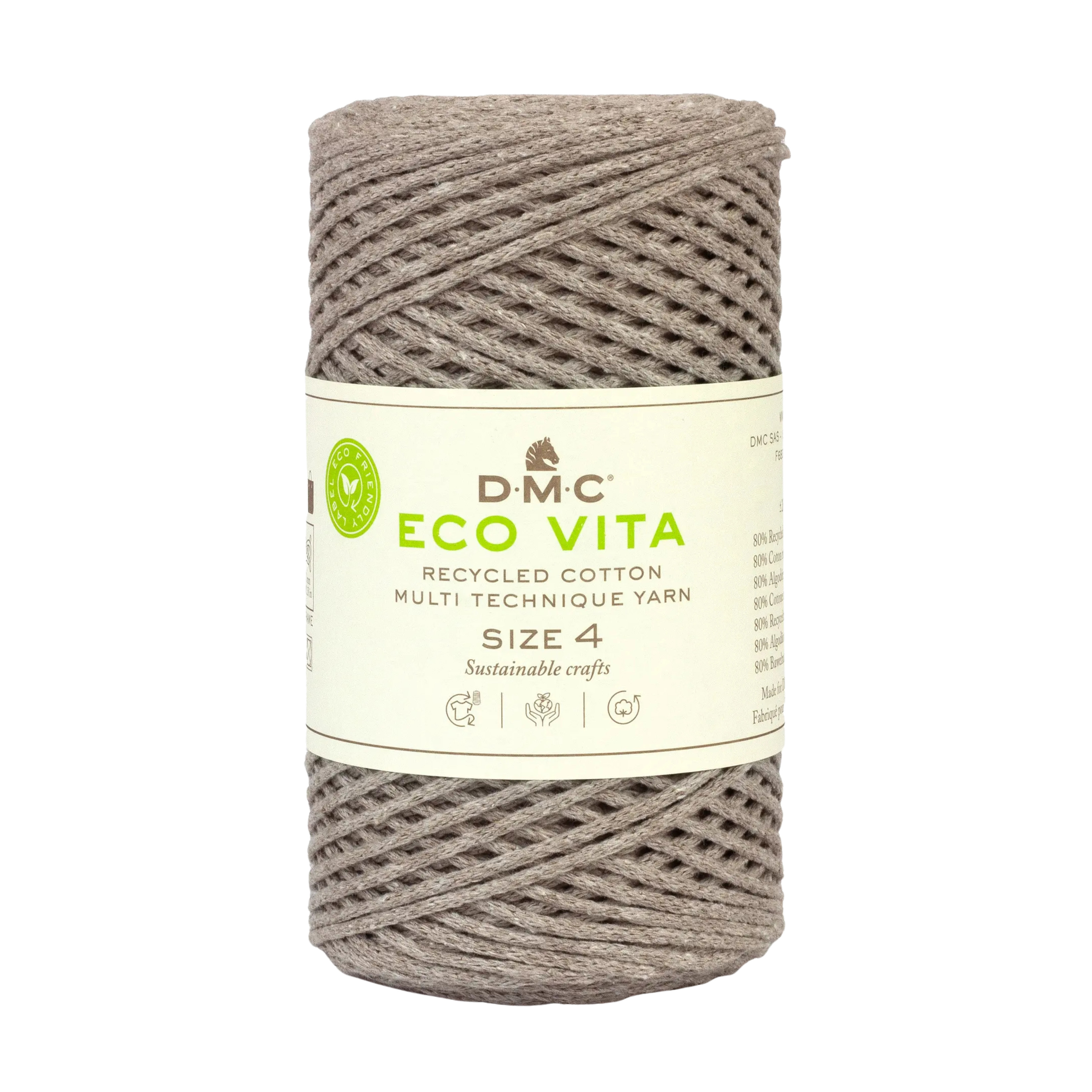 Cuộn sợi DMC COTON RECYCLE ECO VITA 4MM 4 PEL 250G COL U Art 385