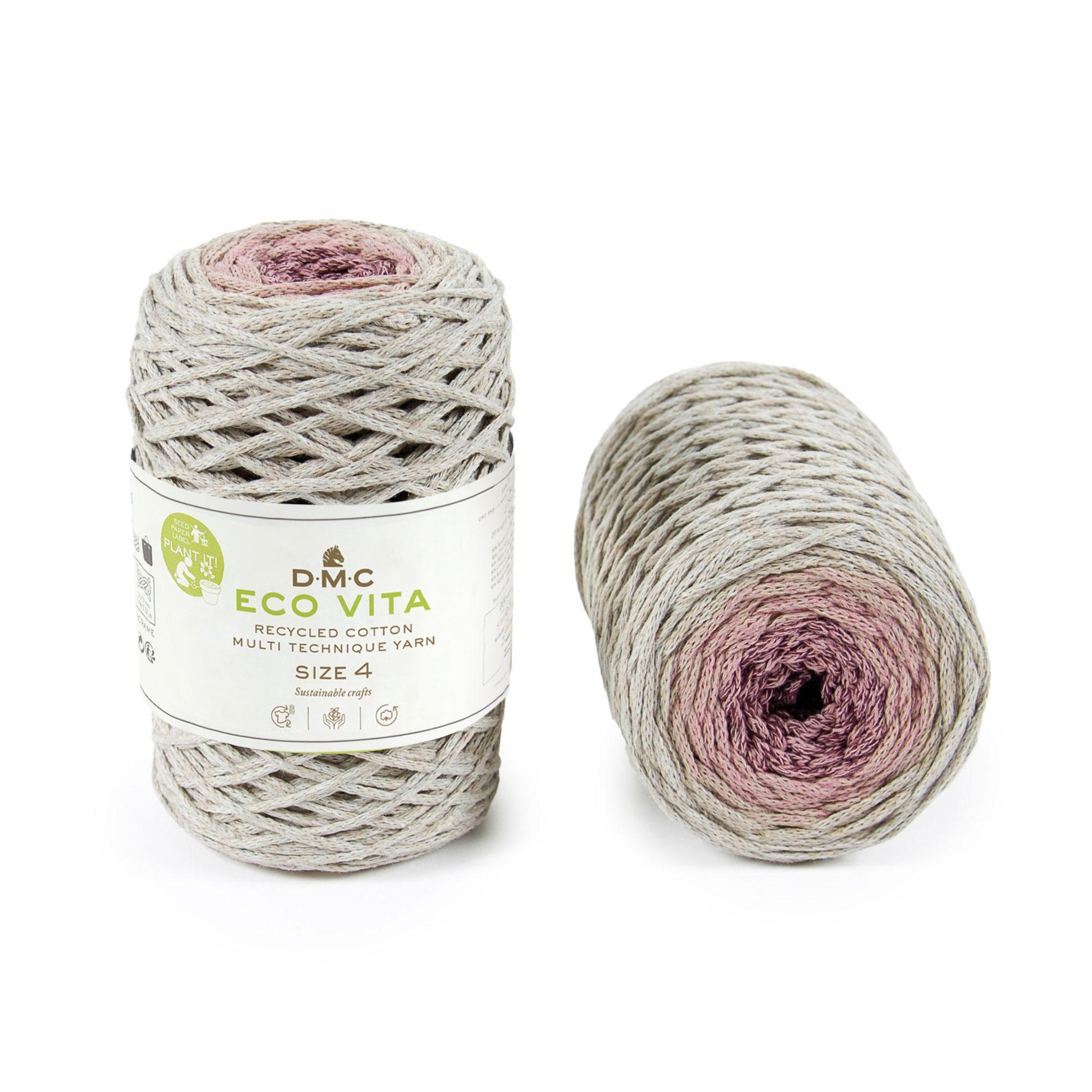 Cuộn sợi DMC COTON RECYCLE ECO VITA 4MM 4 PEL 250GR MULTI Art 386
