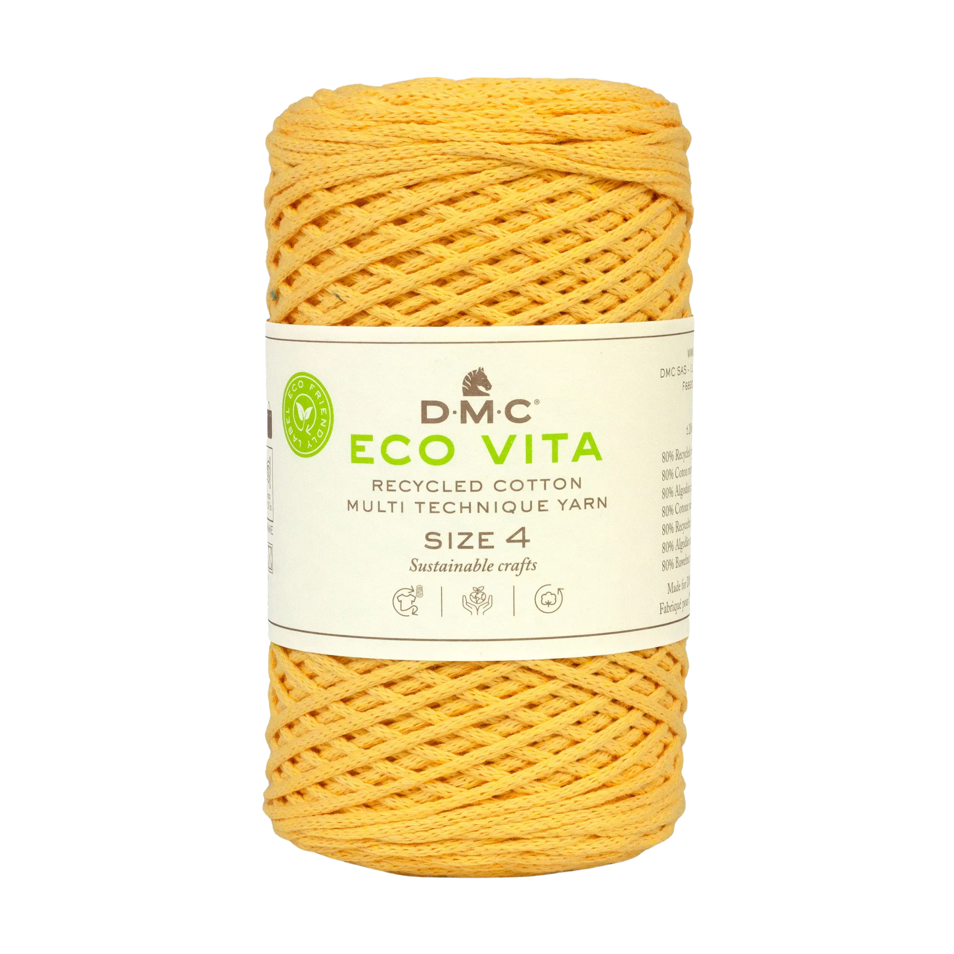 Cuộn sợi DMC COTON RECYCLE ECO VITA 4MM 4 PEL 250G COL U Art 385