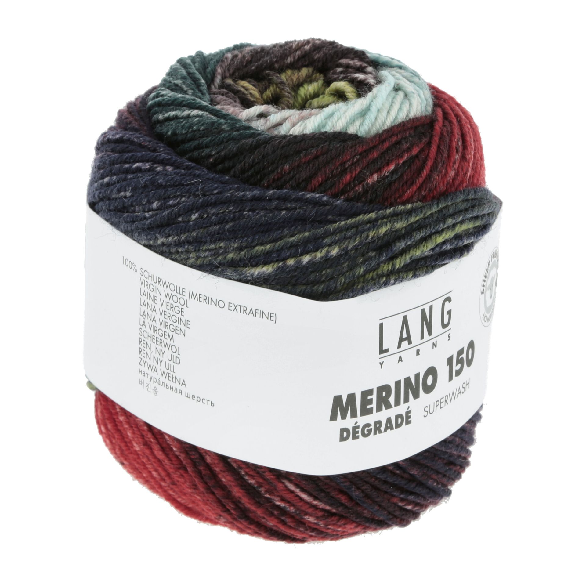 Cuộn Len Sợi Lông Cừu Nhiều Màu Yarn Wool Lang Merino 150 Dégradé art 40