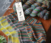 Cuộn len sợi loang nhiều màu bảy sắc cầu vòng Gazzal Happy Feet Yarn Wool Merino 