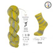 Cuộn len sợi loang nhiều màu bảy sắc cầu vòng Gazzal Happy Feet Yarn Wool Merino 