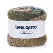 Cuộn Len Sợi Lông Cừu Merino Pha Alpaca và Lụa Tơ Tằm Lana Gatto Zafferano